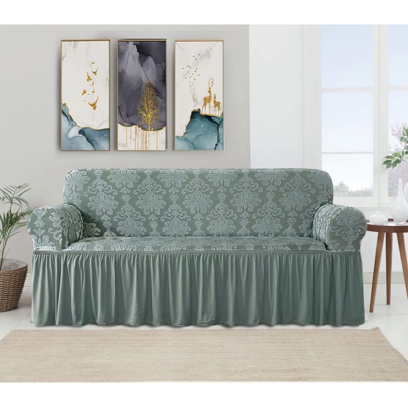 ANGELES DEL HOGAR - Cubre Sillon Turco Con Diseño 3 Cuerpos Gris