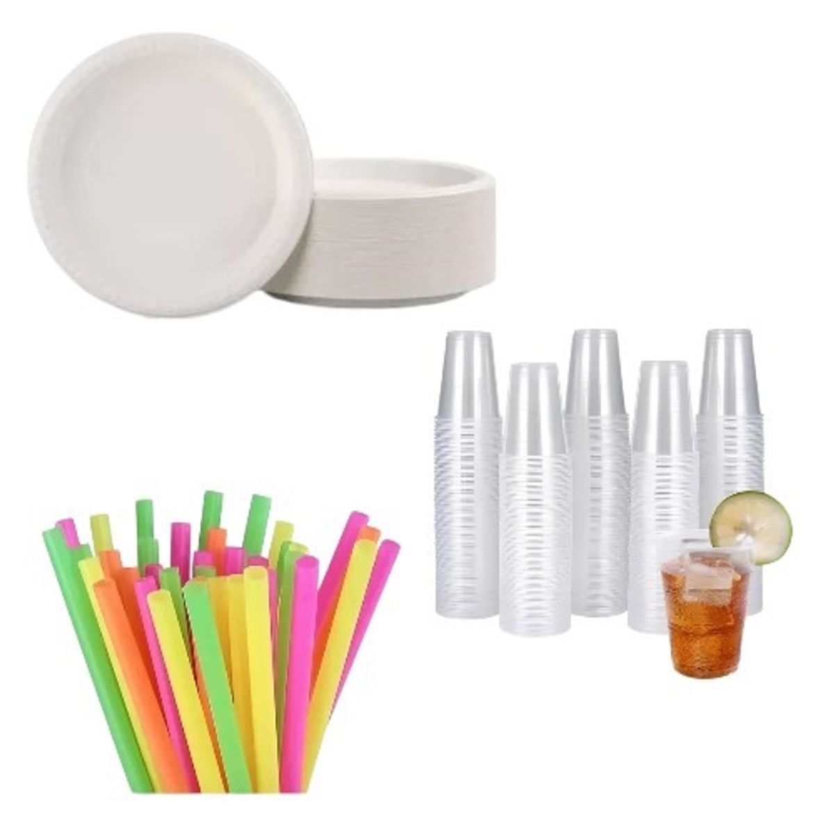 GENERICO - Mix PlatosVasos Bombillas 300Unds