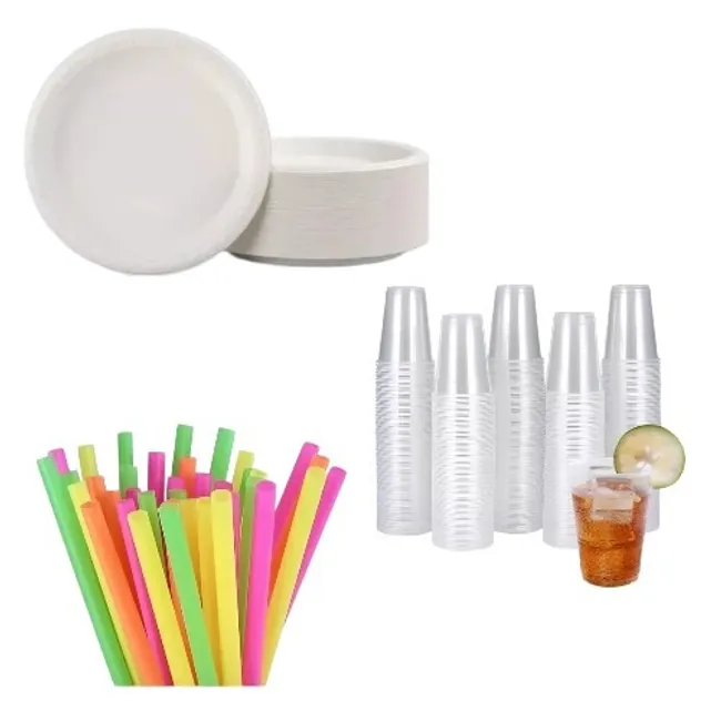 GENERICO - Mix PlatosVasos Bombillas 300Unds