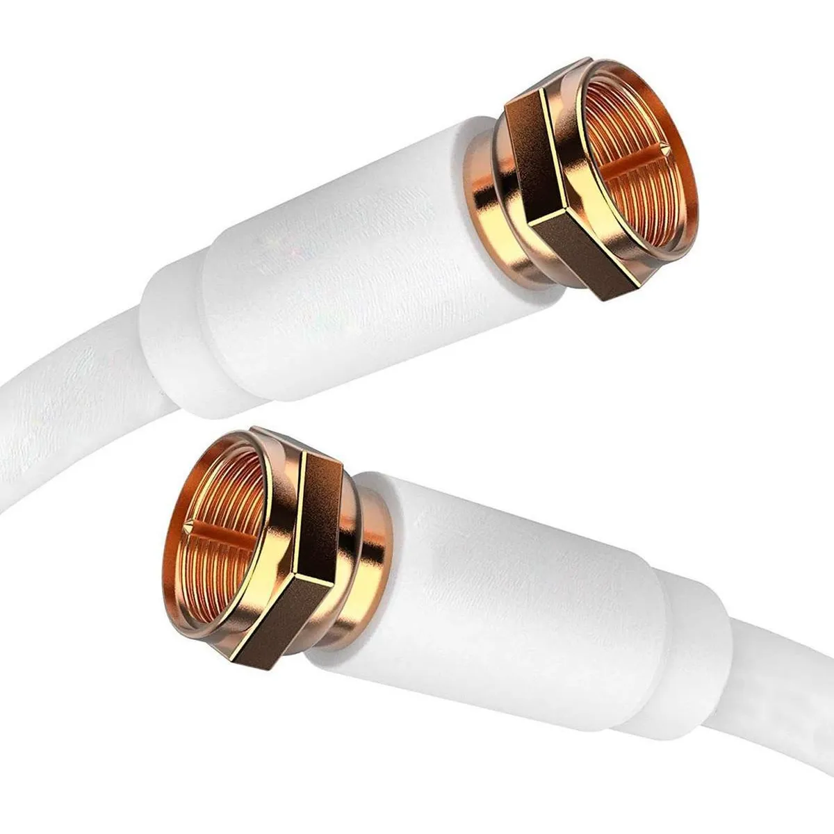 GEN - Cable Coaxial Tv Cable Vhs Dvd Led Lcd Dvr Decodificador - Blanco