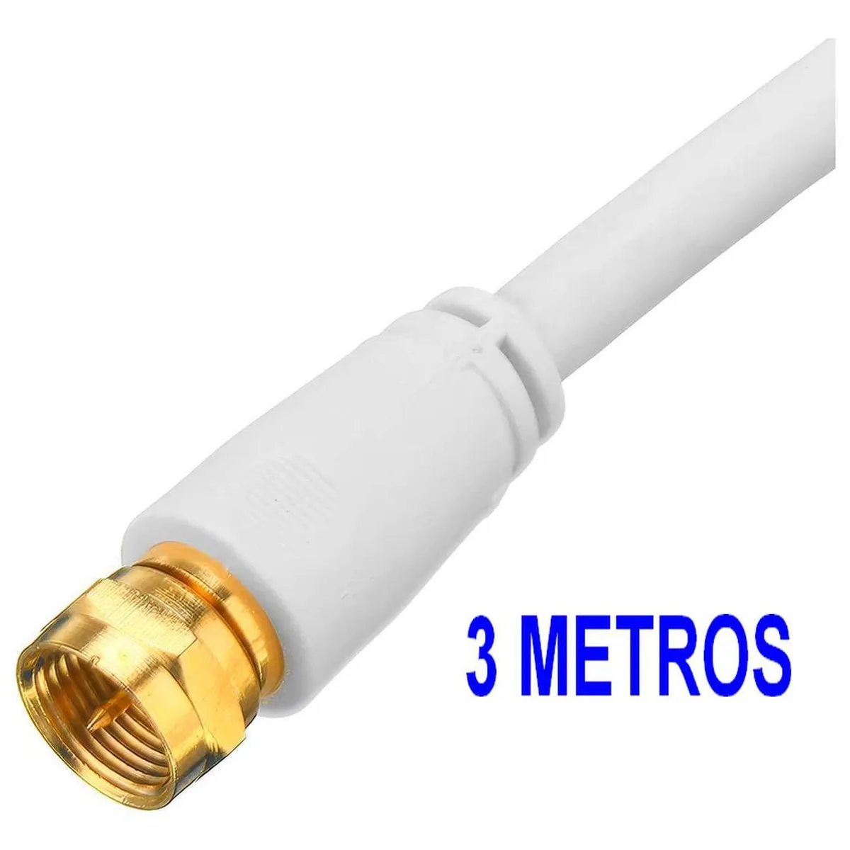 GEN - Cable Coaxial Tv Cable Vhs Dvd Led Lcd Dvr Decodificador - Blanco