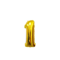 GENERICO - Globo Numero 1 Dorado 40 pulgadas