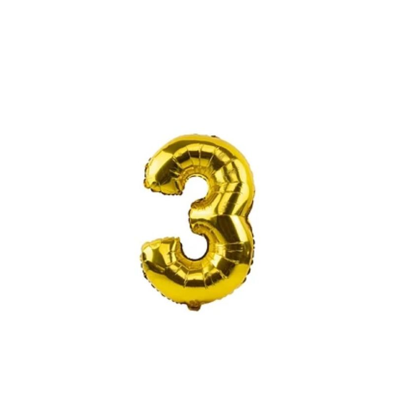 GENERICO - Globo Numero 3 Dorado 40 pulgadas