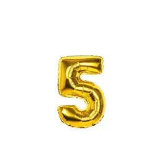 GENERICO - Globo Numero 5 Dorado 40 pulgadas