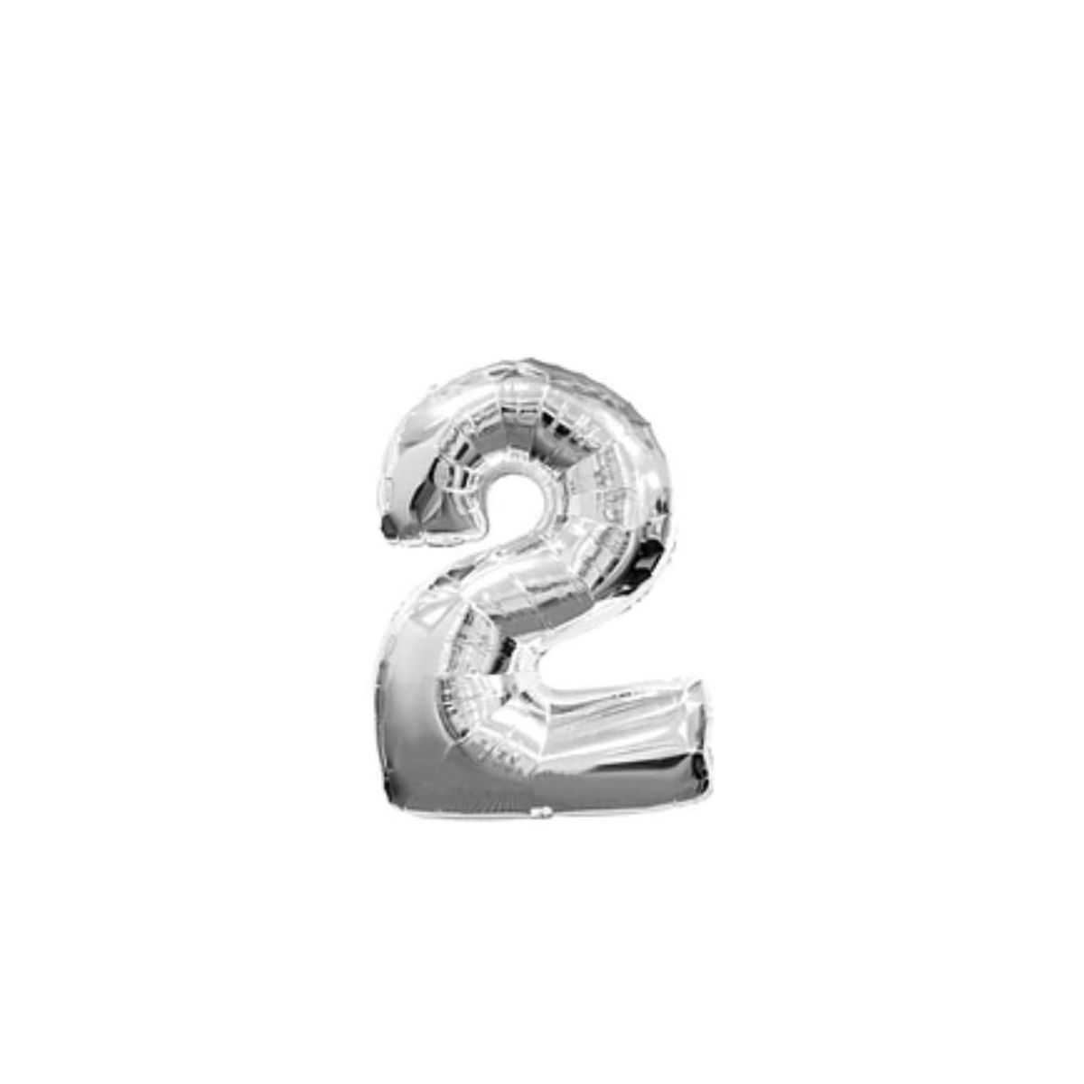 GENERICO - Globo Numero 2 Plateado 40 pulgadas