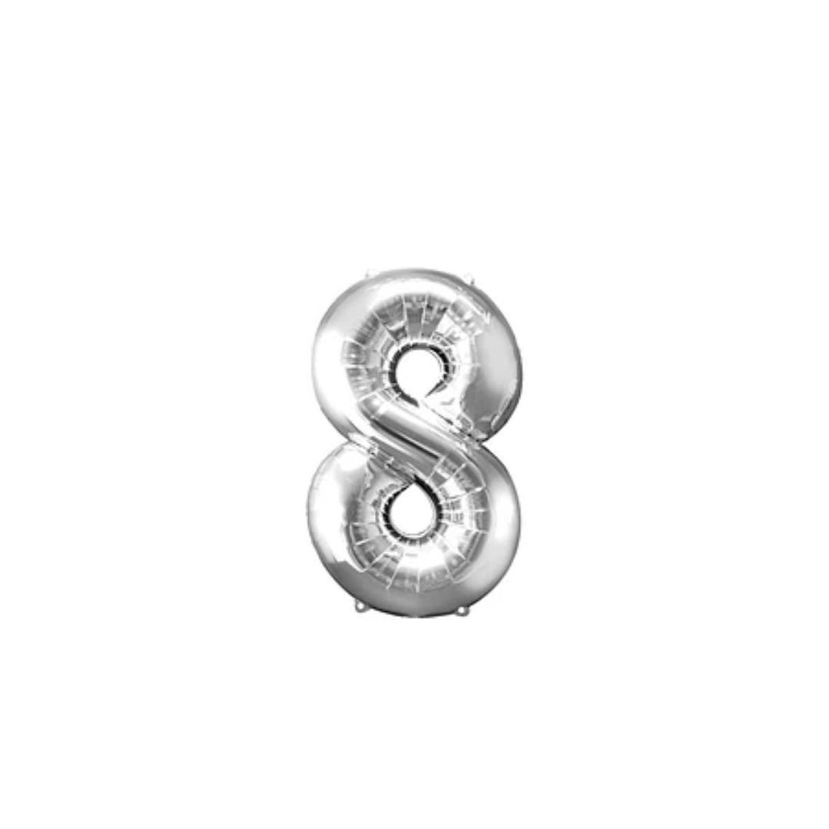 GENERICO - Globo Numero 8 Plateado 40 pulgadas