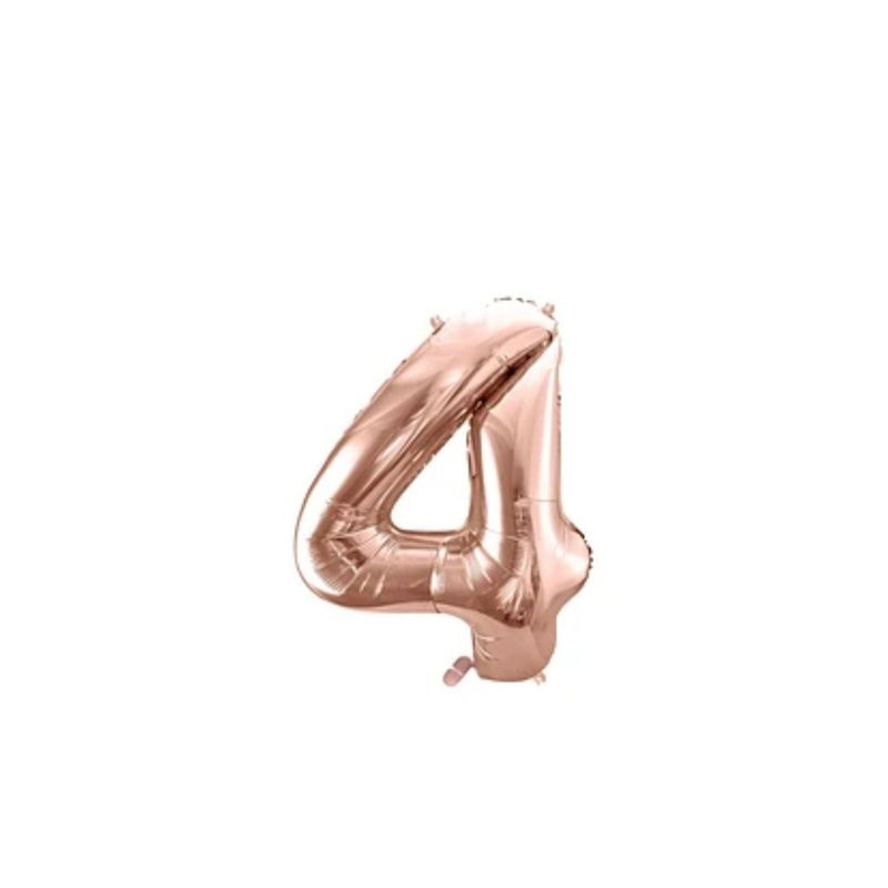 GENERICO - Globo Numero 4 Oro Rosado 40 pulgadas