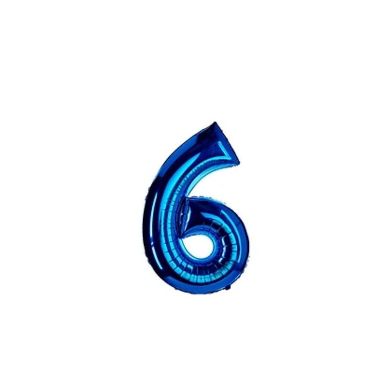 GENERICO - Globo Numero 6 Azul 40 pulgadas