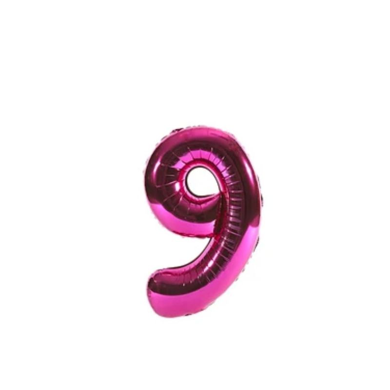 GENERICO - Globo Numero 9 Rosa 40 pulgadas
