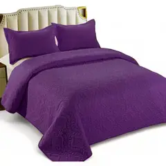GENERICO - Cobertor De Verano 2 Plaza Unicolor Quilt - Morado