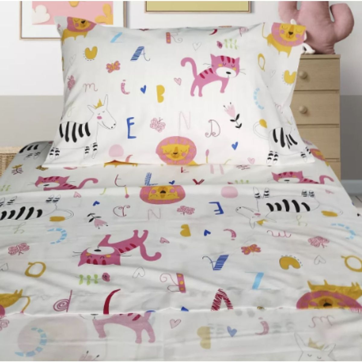 ILLUSIONS - Sabanas De 1 Plaza Infantil De 144 Hilos Marca Illusions ABC