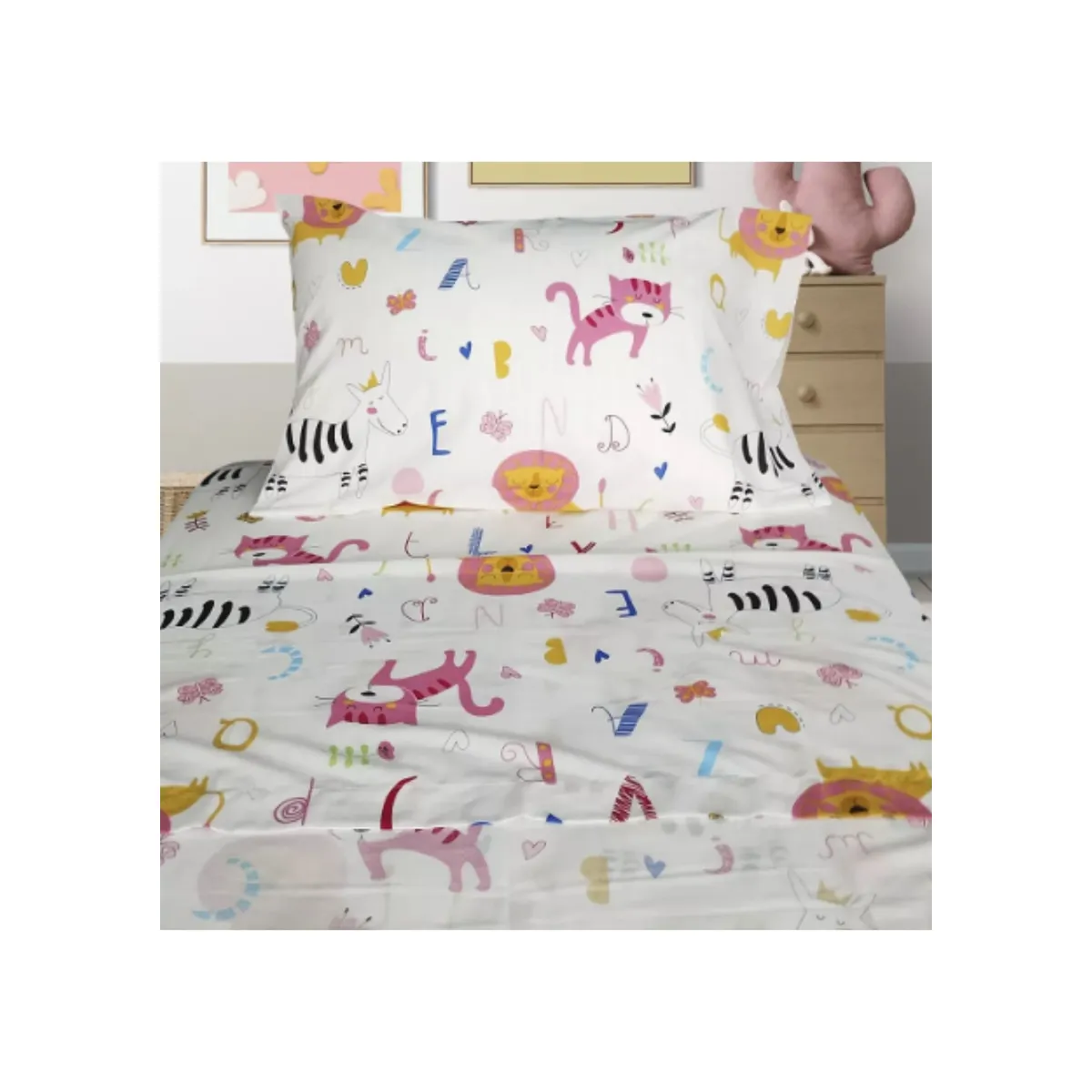 ILLUSIONS - Sabanas De 1 Plaza Infantil De 144 Hilos Marca Illusions ABC