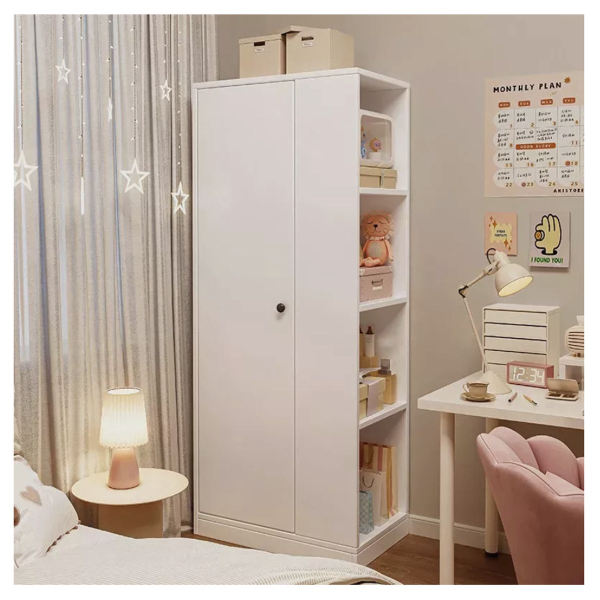 HOMER DESIGN - Closet Esquinero Armario Estante Organizador De Ropa 180cm