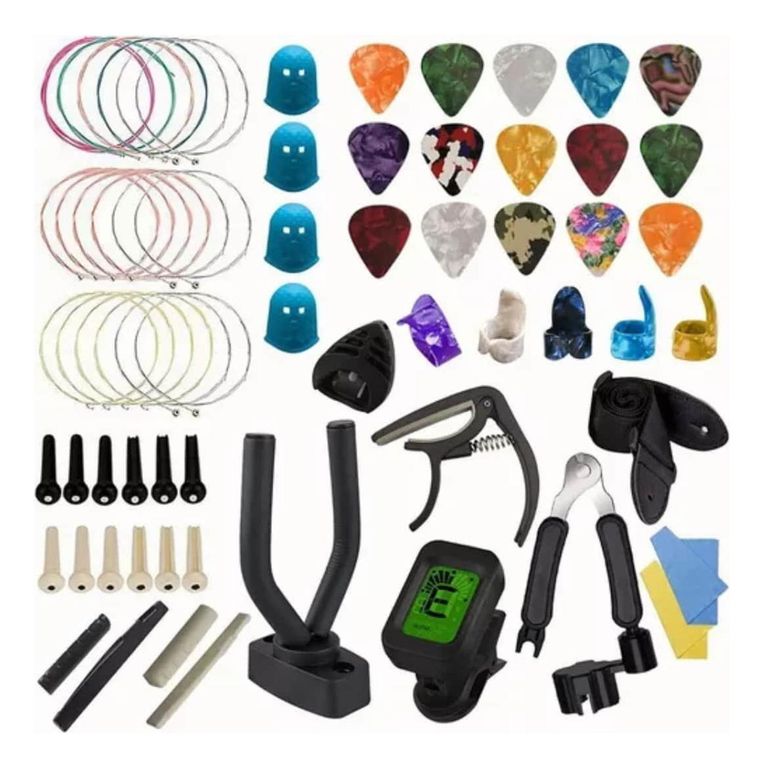 Kit 66 Accesorios Guitarra Acustica Cuerdas