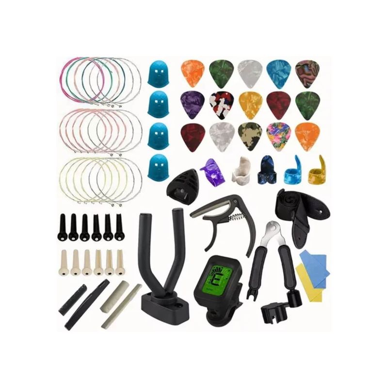 IMPORTCLICK - Kit 66 Accesorios Guitarra Acústica Cuerdas - Multicolor