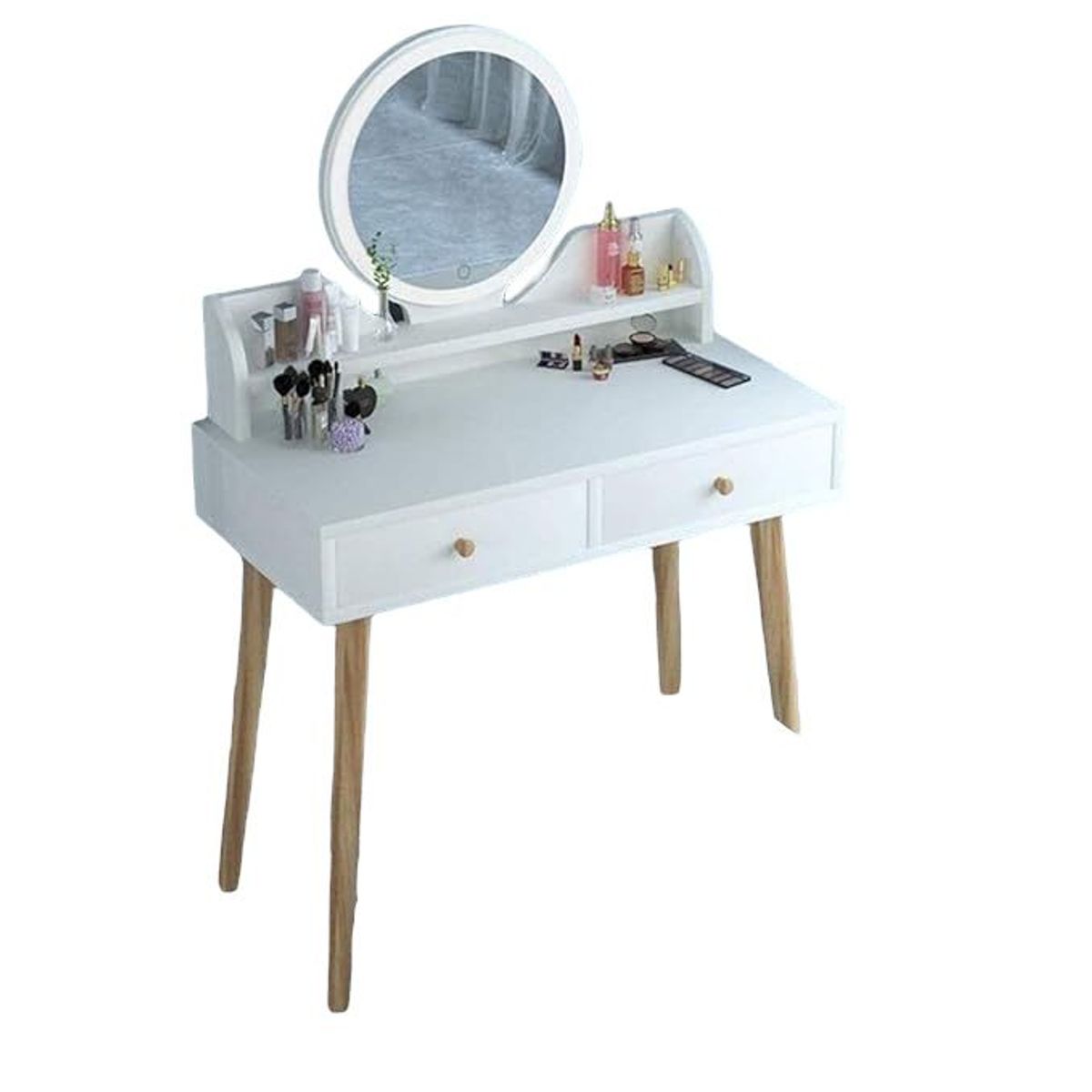 GENERICO - Tocador Madera Con Espejo 60x40x75cm