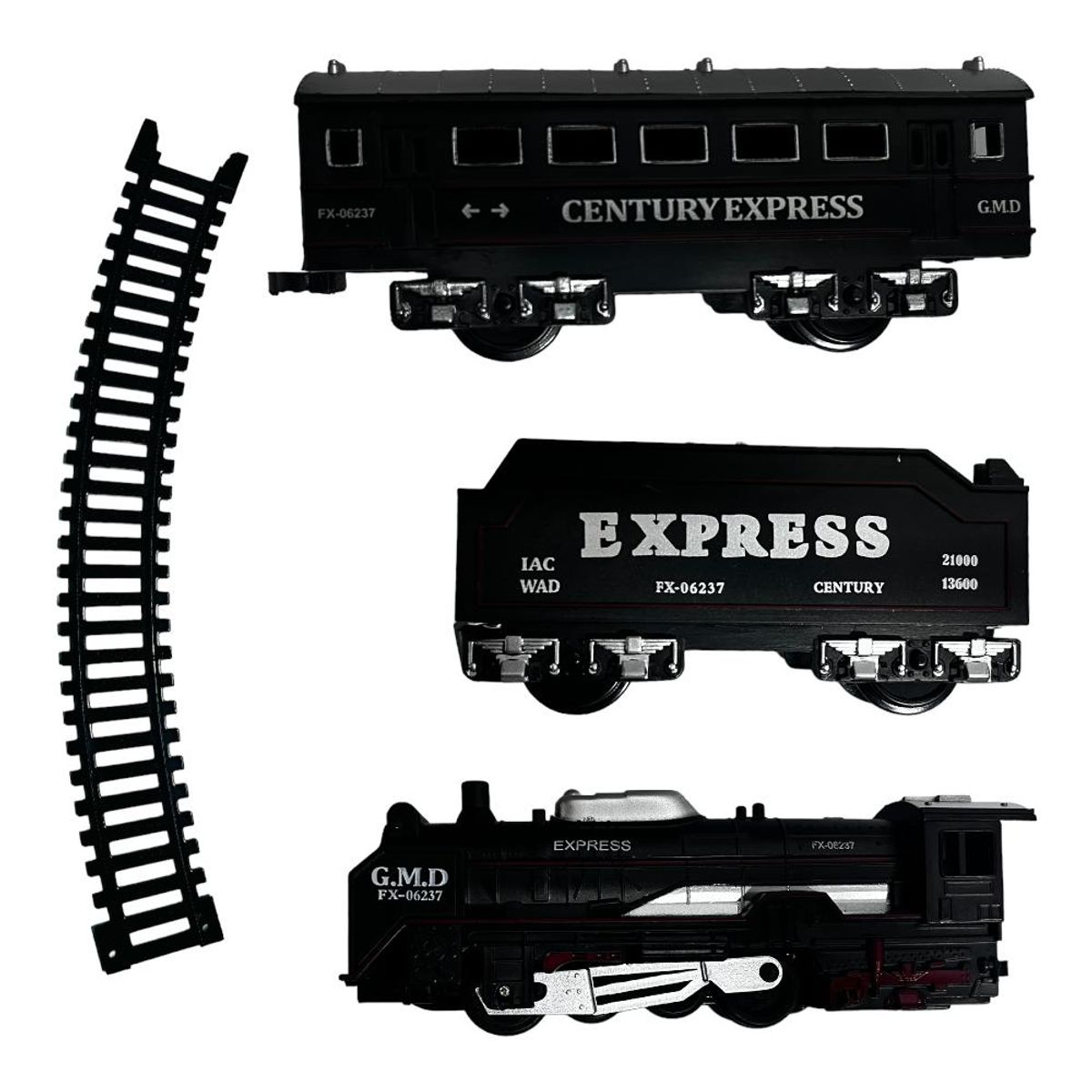 GENERICO - Tren Eléctrico Navideño Luces Decorativo 13 Pcs Negro
