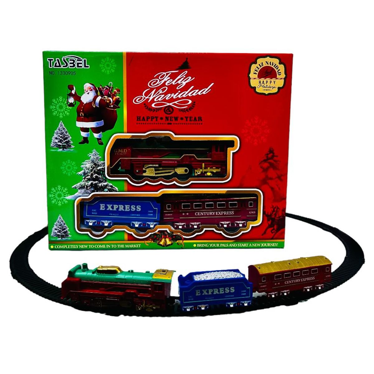 GENERICO - Tren Eléctrico Navideño Luces Decorativo 13 Pcs Rojo