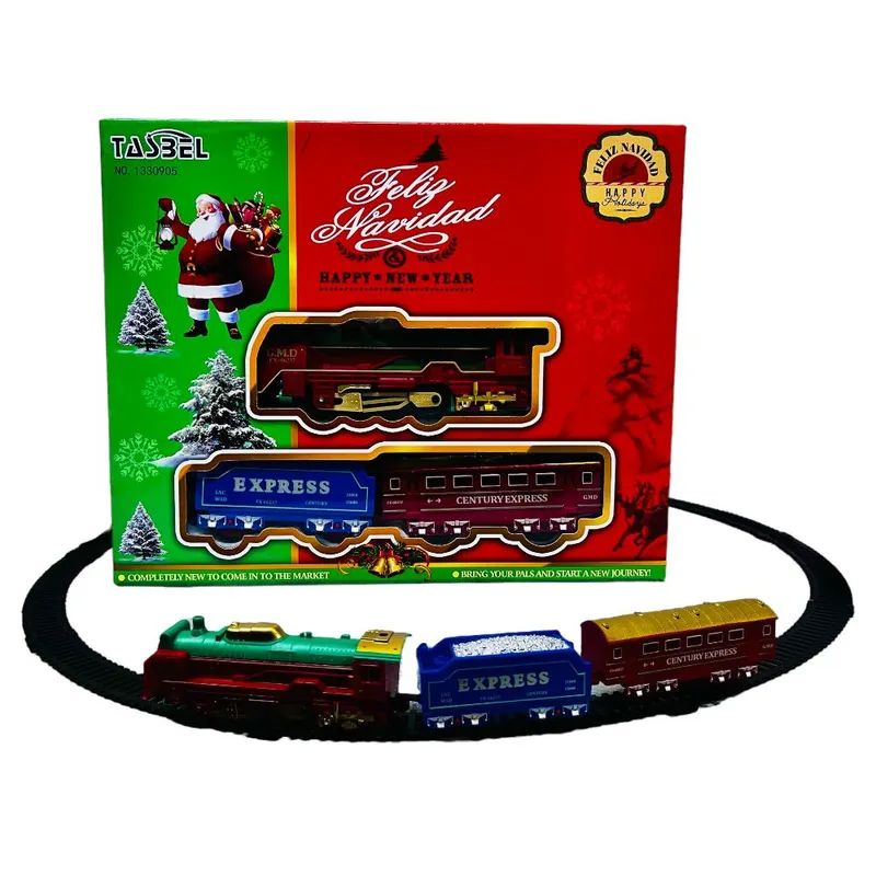 GENERICO - Tren Eléctrico Navideño Luces Decorativo 13 Pcs Rojo