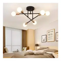 GENERICO - Lámpara De Techo Colgante Iluminación Moderna Con 6 Foco E27