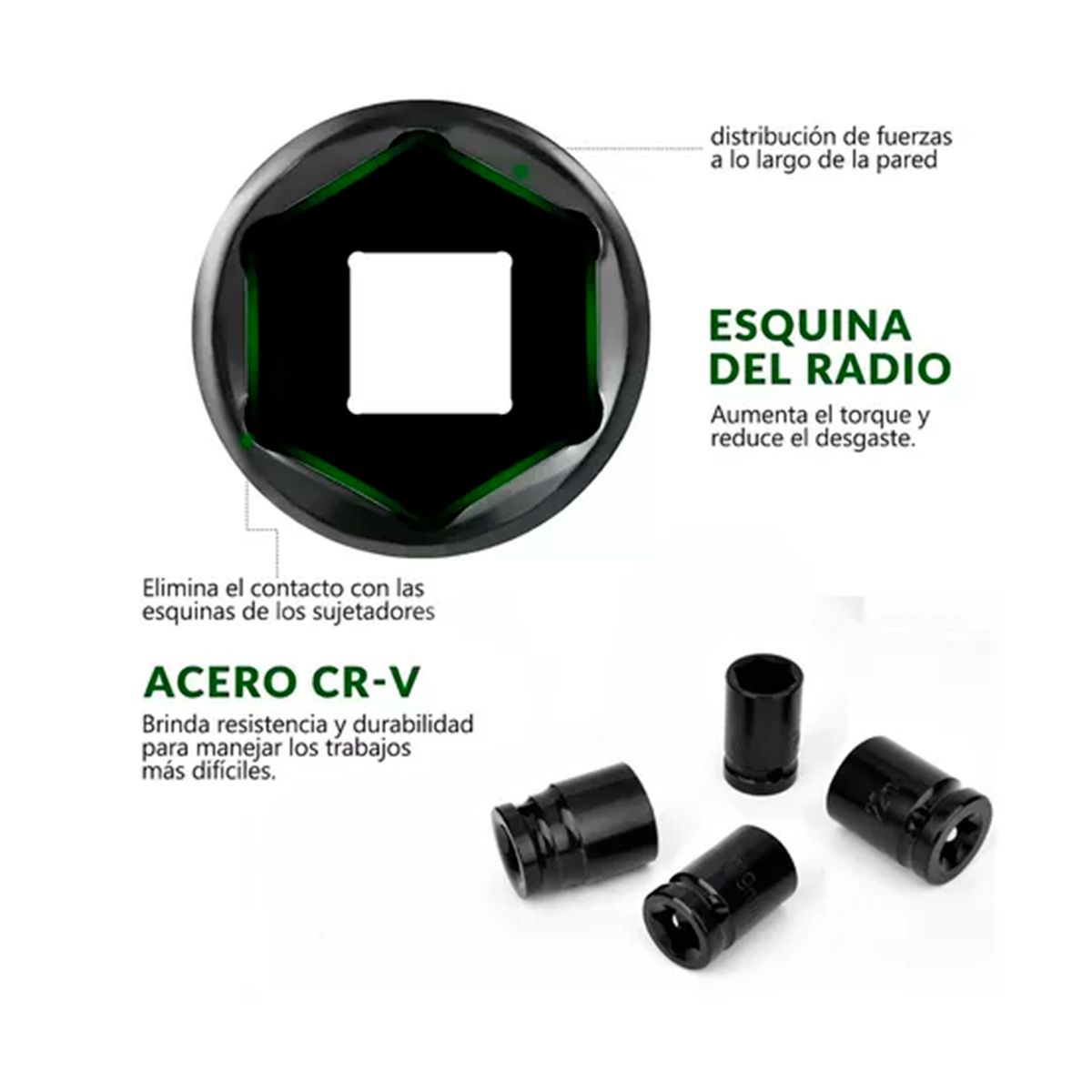 GENERICO - Kit Dados 10 Pzs herramientas Llave De Vaso