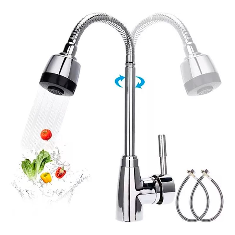 GENERICO - Llave Monomando Lavaplatos Extensible Profesional Niquel