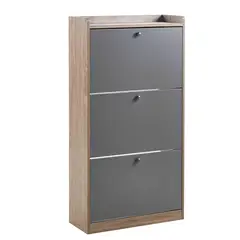 SPACE HOME - Zapatero Yori 3 niveles 18 pares gris