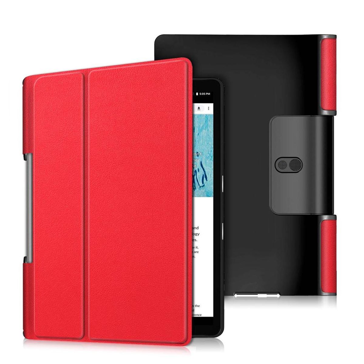 GENERICO - Funda Inteligente compatible con Lenovo Yoga Smart Tab 5 Rojo
