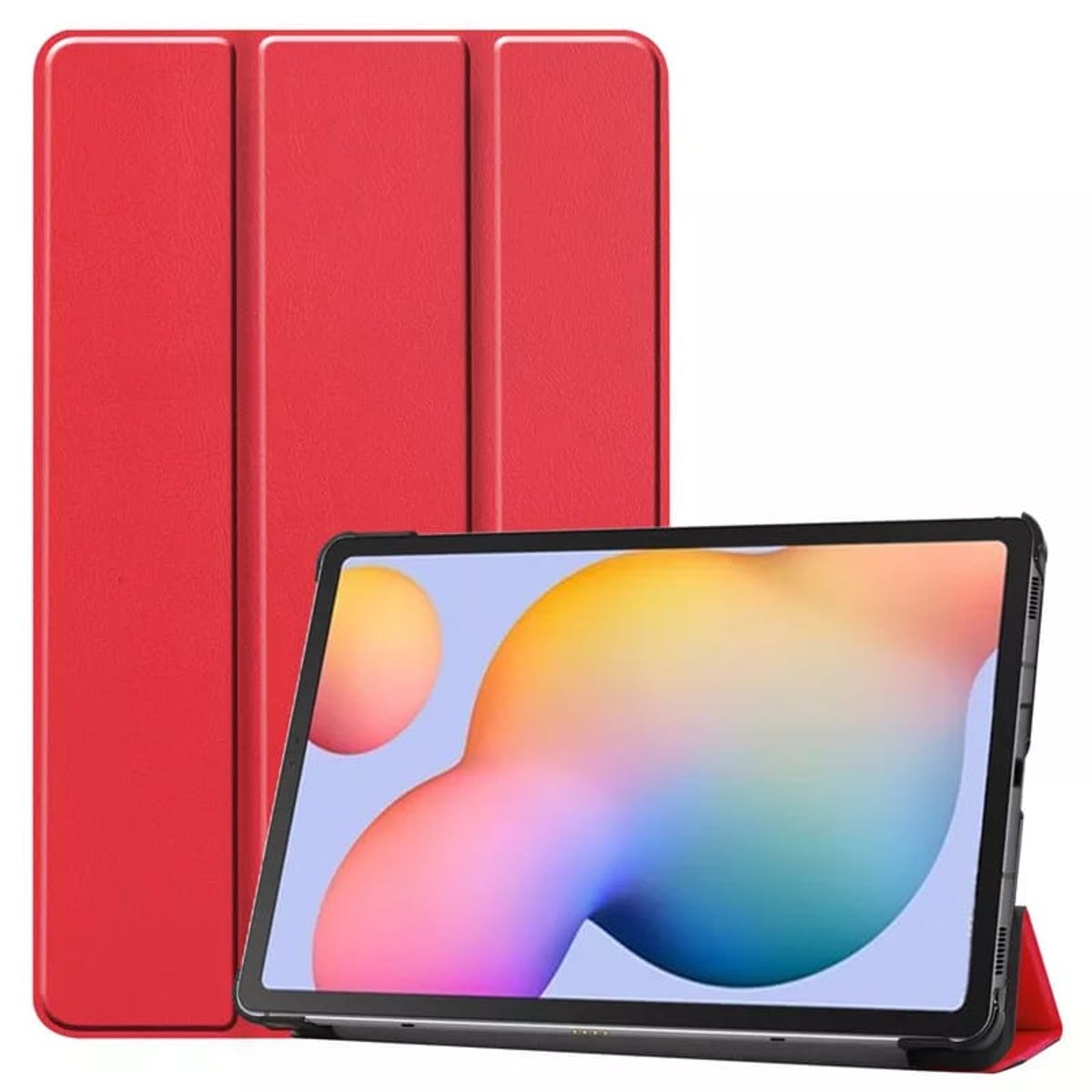 GENERICO - Funda Inteligente compatible con Samsung Galaxy Tab S6 Lite Rojo