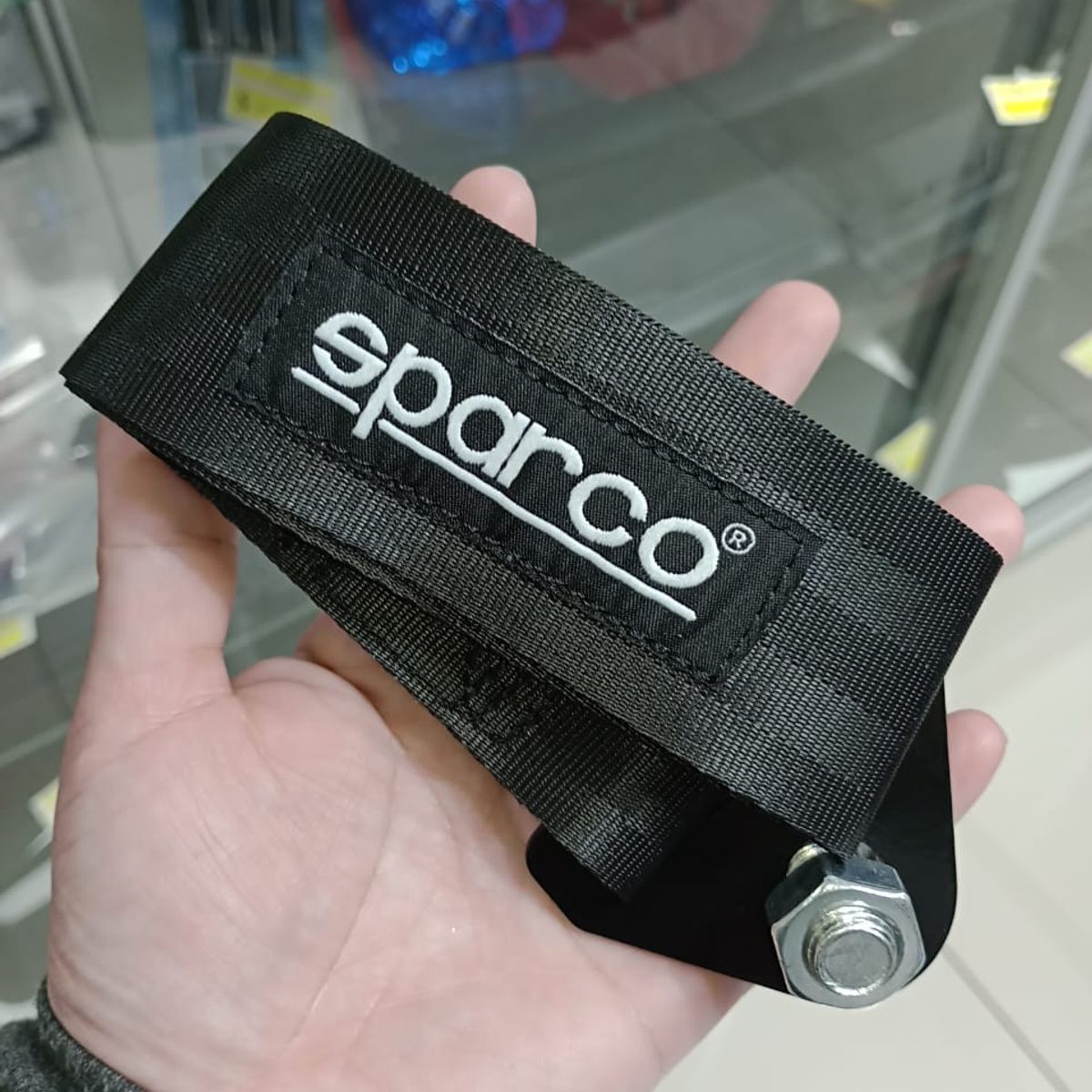 GENERICO - Cinta correa gancho de remolque ó arrastre sparco negro