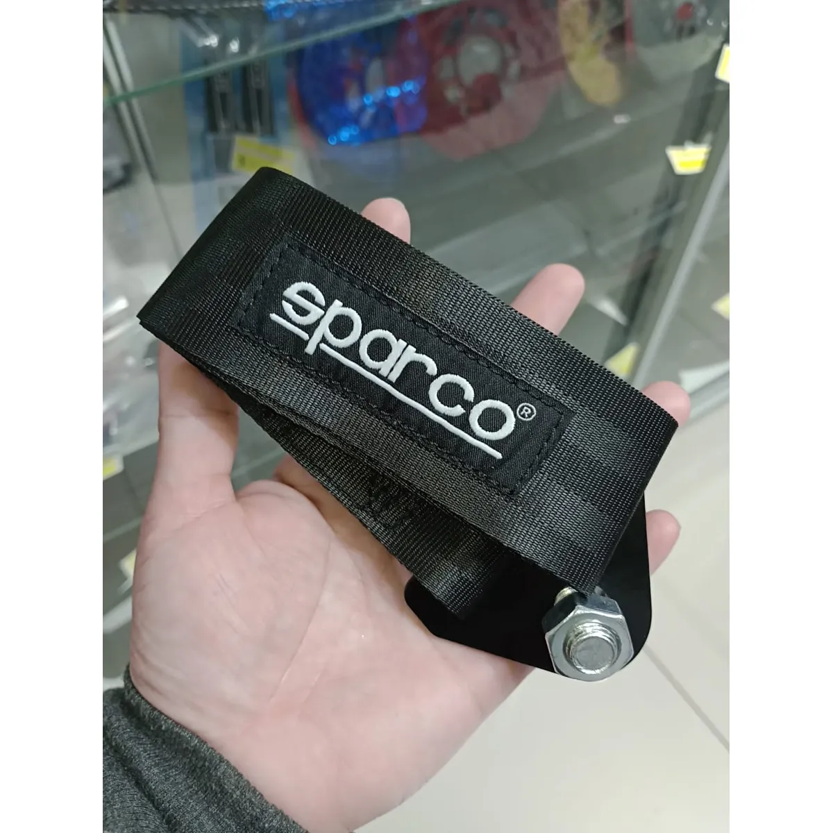 GENERICO - Cinta correa gancho de remolque ó arrastre sparco negro