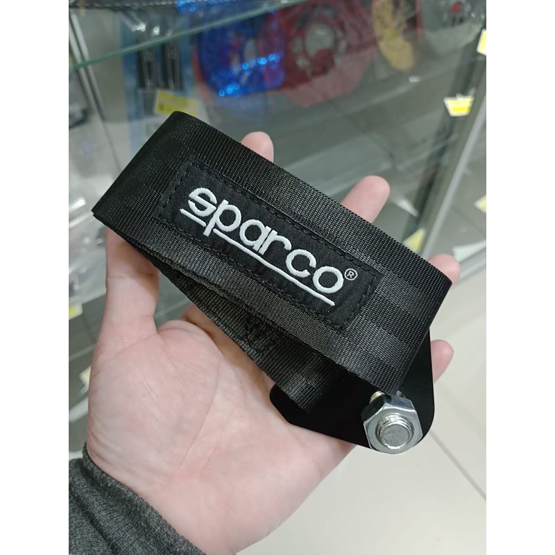 GENERICO - Cinta correa gancho de remolque ó arrastre sparco negro