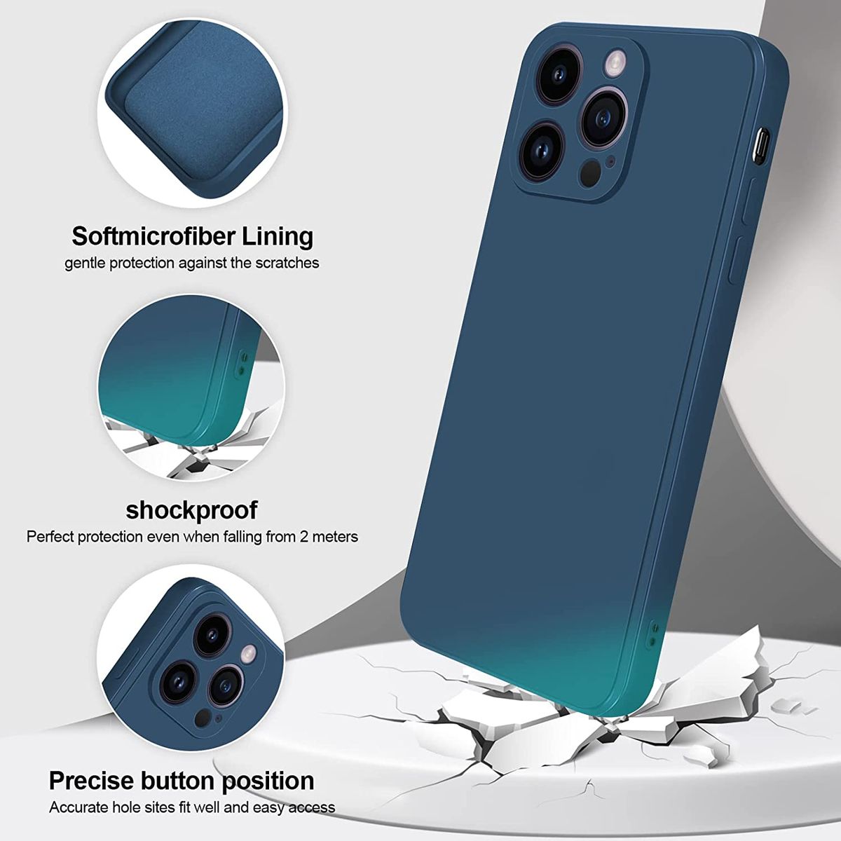 GENERICO - Carcasa para iPhone 14 Pro Max Silicona Antideslizante Suave