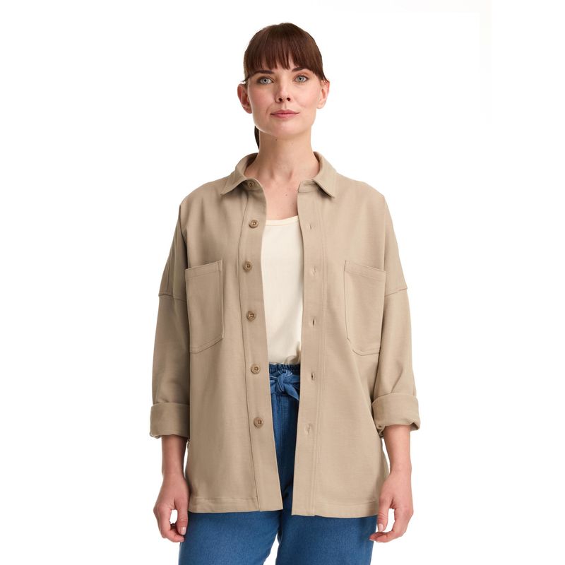 PANAMA JACK - Chequeta Sobre Camisa Beige Panama Jack