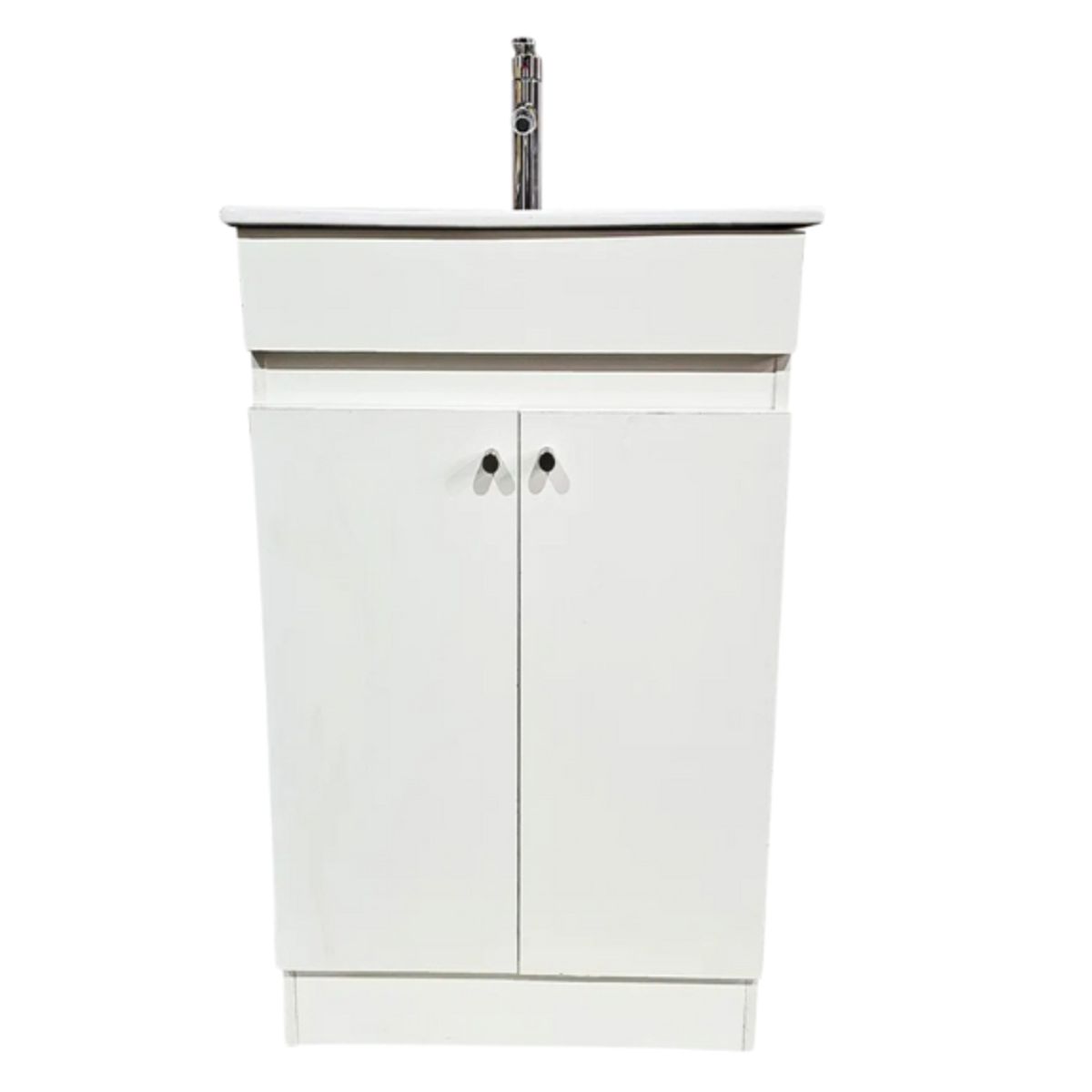 MODERN SPACE - Vanitorio Mdf 50x40 Cm Blanco Con Loza P50 Y Grifería M-s