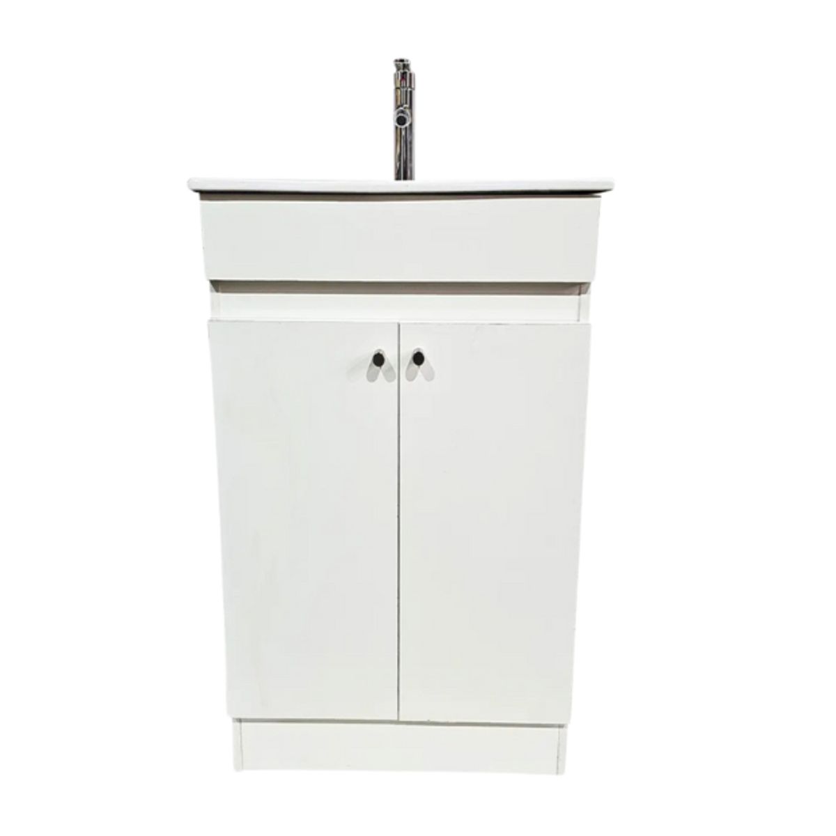 MODERN SPACE - Vanitorio Mdf 50x40 Cm Blanco Con Loza P50 Y Grifería M-s