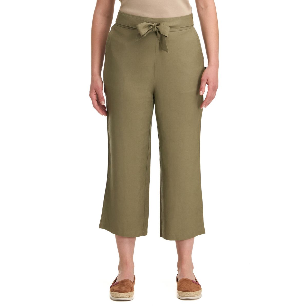 PANAMA JACK - Pantalón Lino Mujer Verde Panama Jack