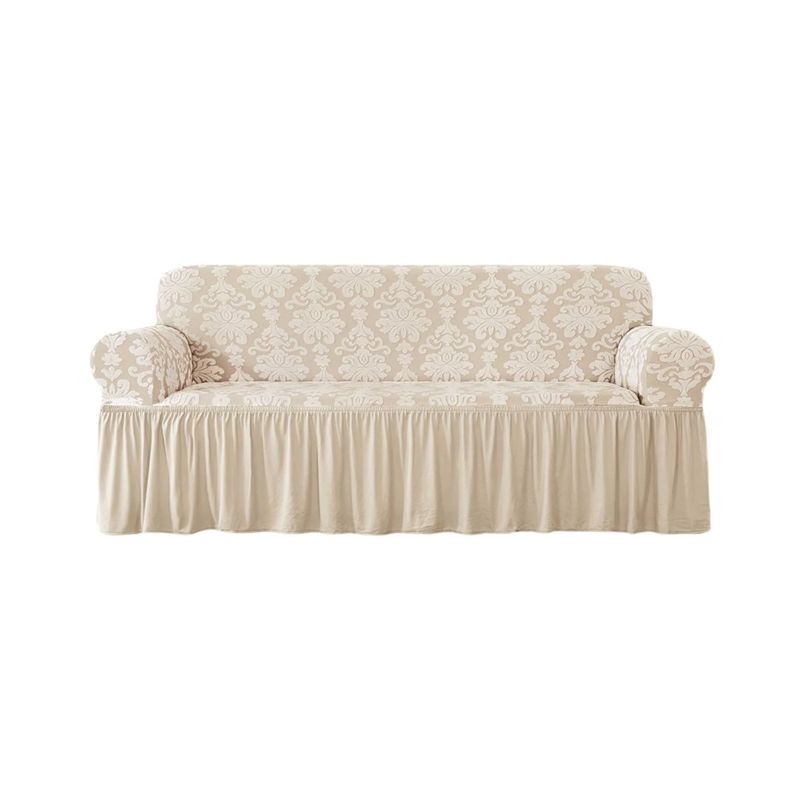 GENERICO - Cubre Sillon Turco Con Diseño 3 Cuerpos Beige