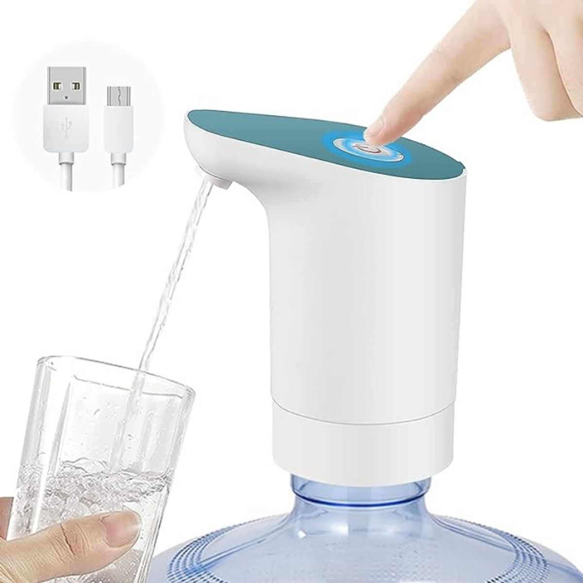 GENERICO - Bomba dispensador de agua purificada eléctrico recargable USB