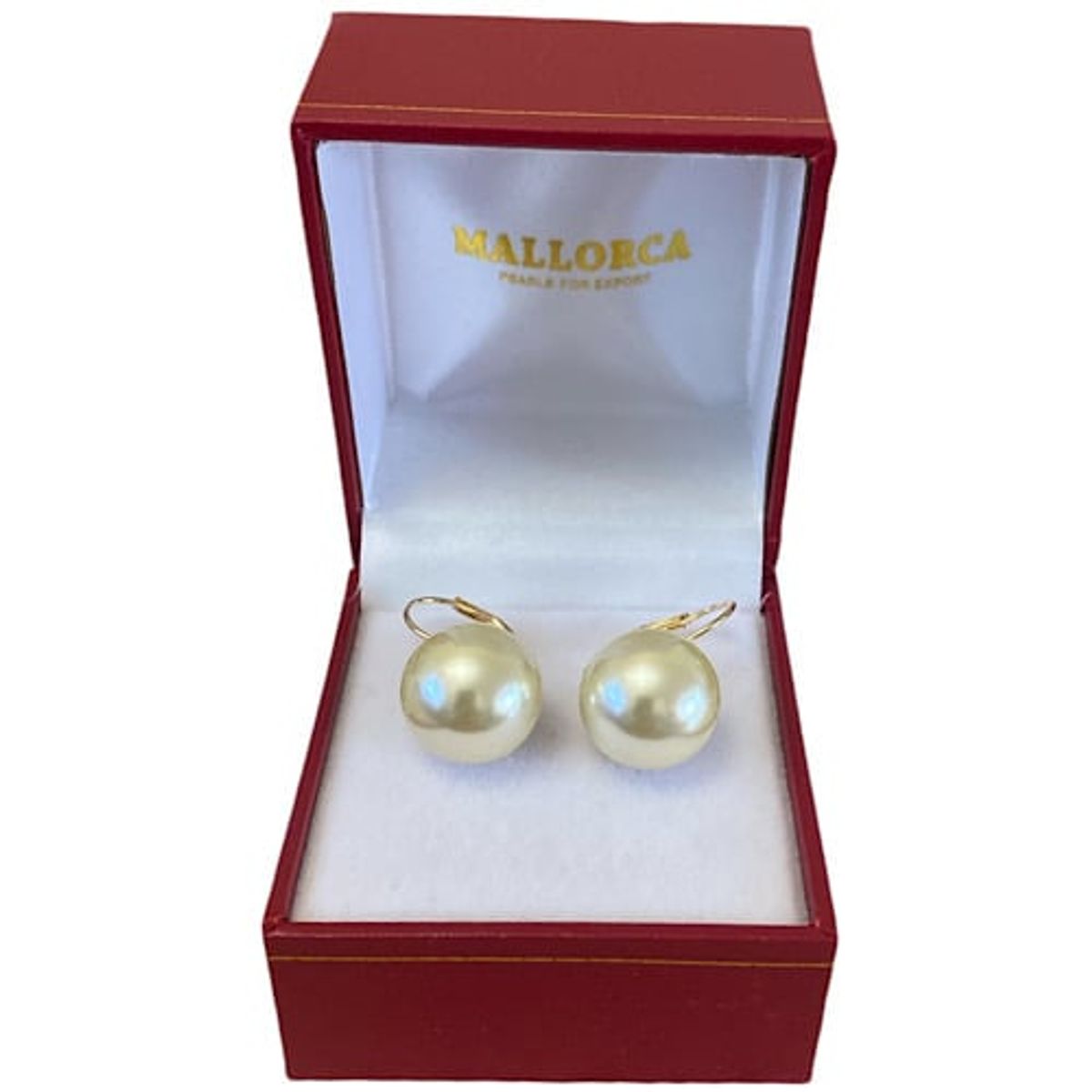 MALLORCA - AROS COLGANTES DE PERLAS GRANDES MALLORCA 12MM ENCHAPE DE ORO 18K