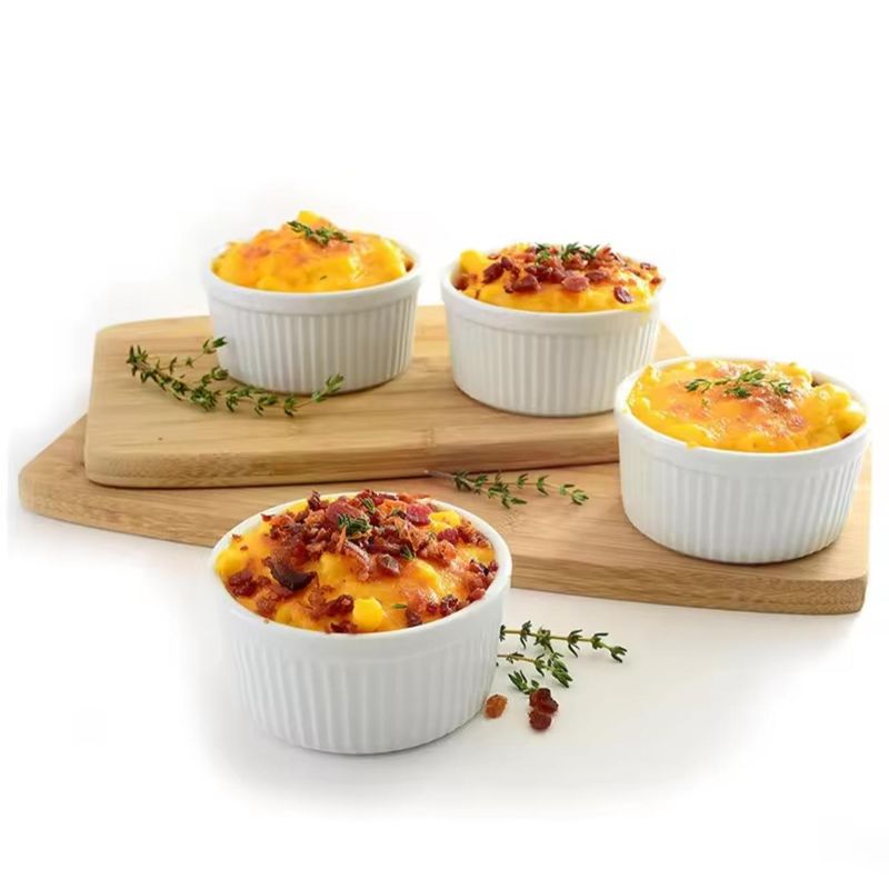 GENERICO - Pack 6 Pocillos Ramekin Blanco Apto Para Horno
