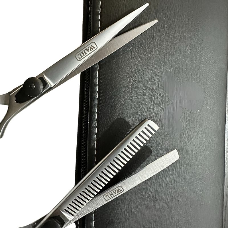 WAHL - Juego de Tijeras Wahl Profesional Filo Navaja Y Esculpidora 6 Plateada