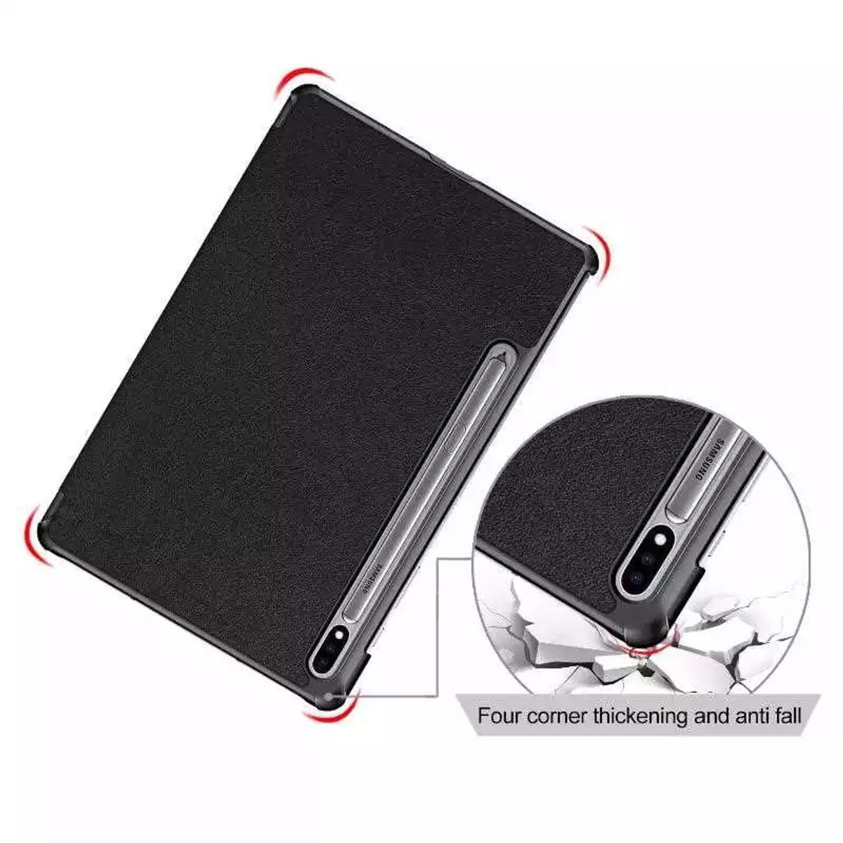 GENERICO - Funda Inteligente compatible con Samsung Galaxy Tab S8 Plus  Negro