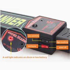 GENERICO - PALETA DETECTOR METALES SEGURIDAD SONIDO YO VIBRACION AA20