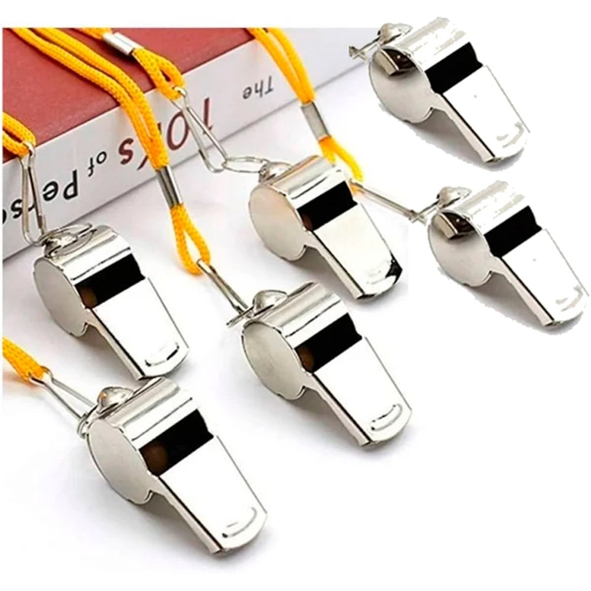 INVENCIBLE - 12 SILBATOS EMERGENCIA CON CUERDA METALICO POTENTE Y AGUDO AH46