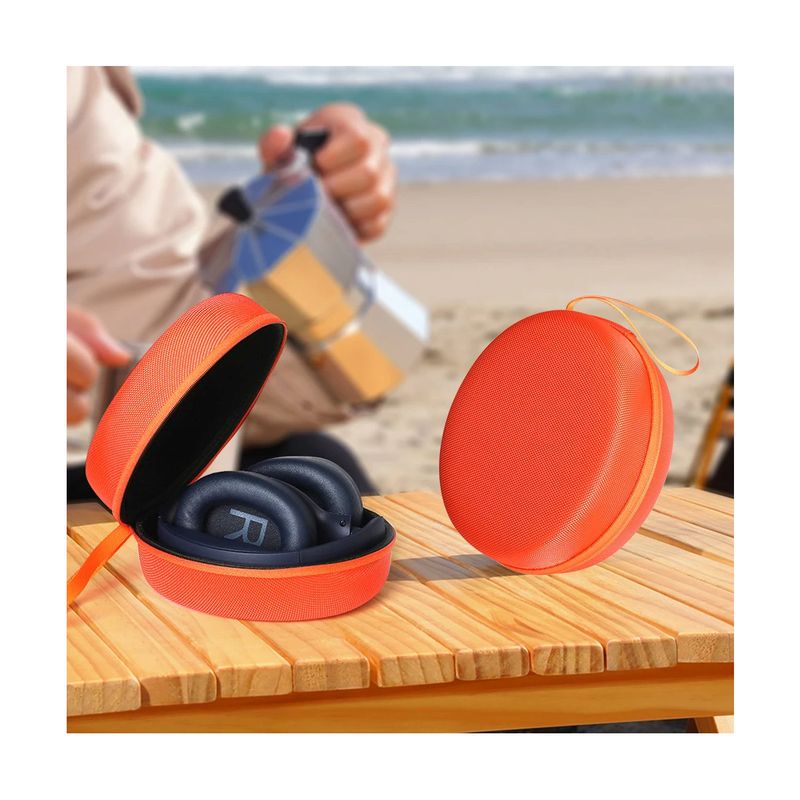 GENERICO - Estuche Rigido Premium Color Naranjo Para Auriculares Plegables QCY H3