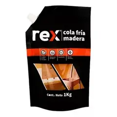 GENERICO - Cola Fría Pega Profesional Para Madera Marca Rex 1kg.