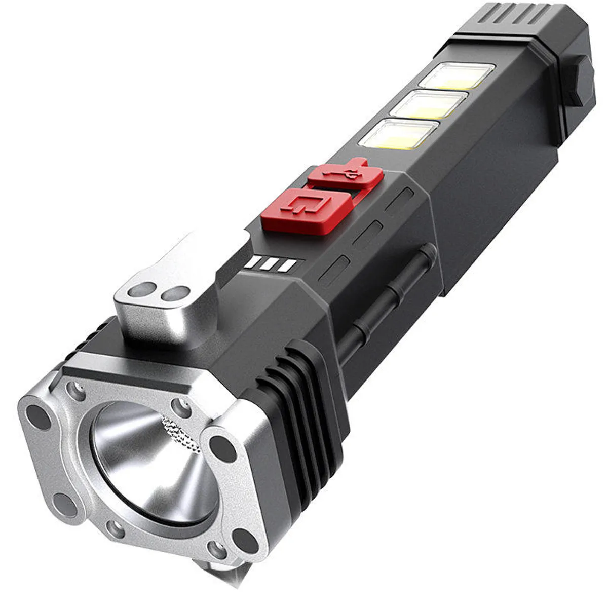 IRM - Linterna 4 En 1 Martillo+cortacinturon+led+cargasolar