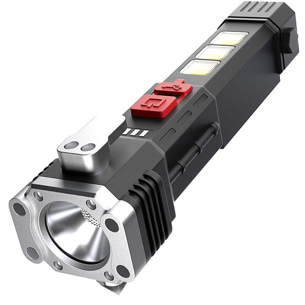 IRM - Linterna 4 En 1 Martillo+cortacinturon+led+cargasolar