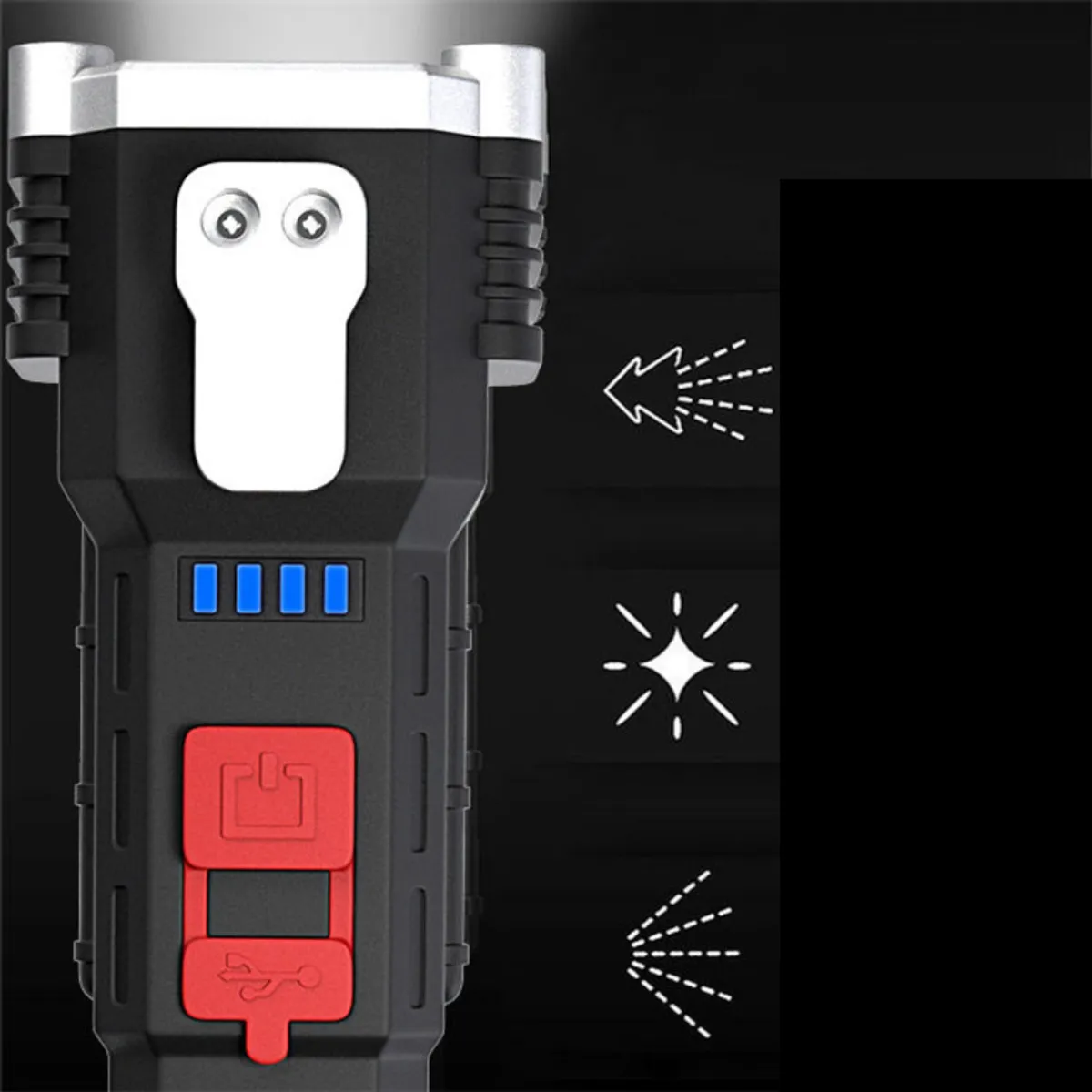 IRM - Linterna 4 En 1 Martillo+cortacinturon+led+cargasolar